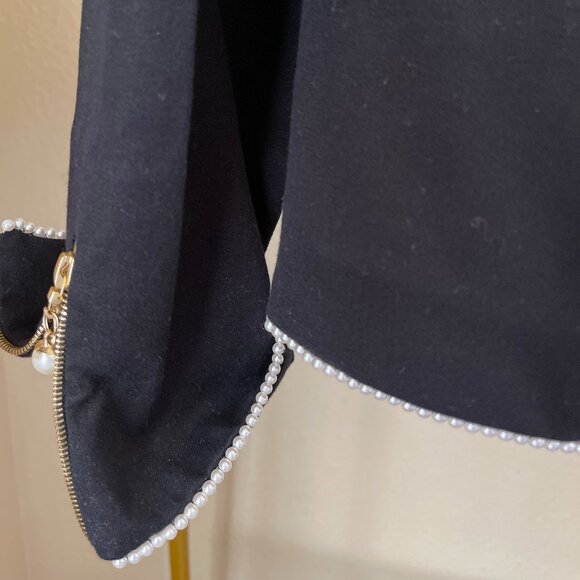 St. John Sport S Black & Pearl Designer Knit Sportcoat Timeless Classic - Picture 7 of 15